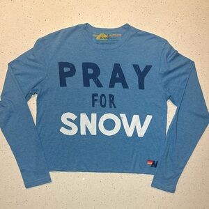 Aviator Nation EUC PRAY FOR SNOW long sleeve tee - discontinued style/like new!